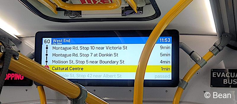 ブリスベン バス 電光表示